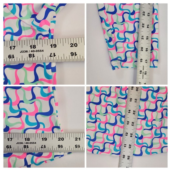 Lulu B Womens Medium V Neck Long Sleeve Top Colorful Swirl Print Stretch Blouse - Picture 5 of 7